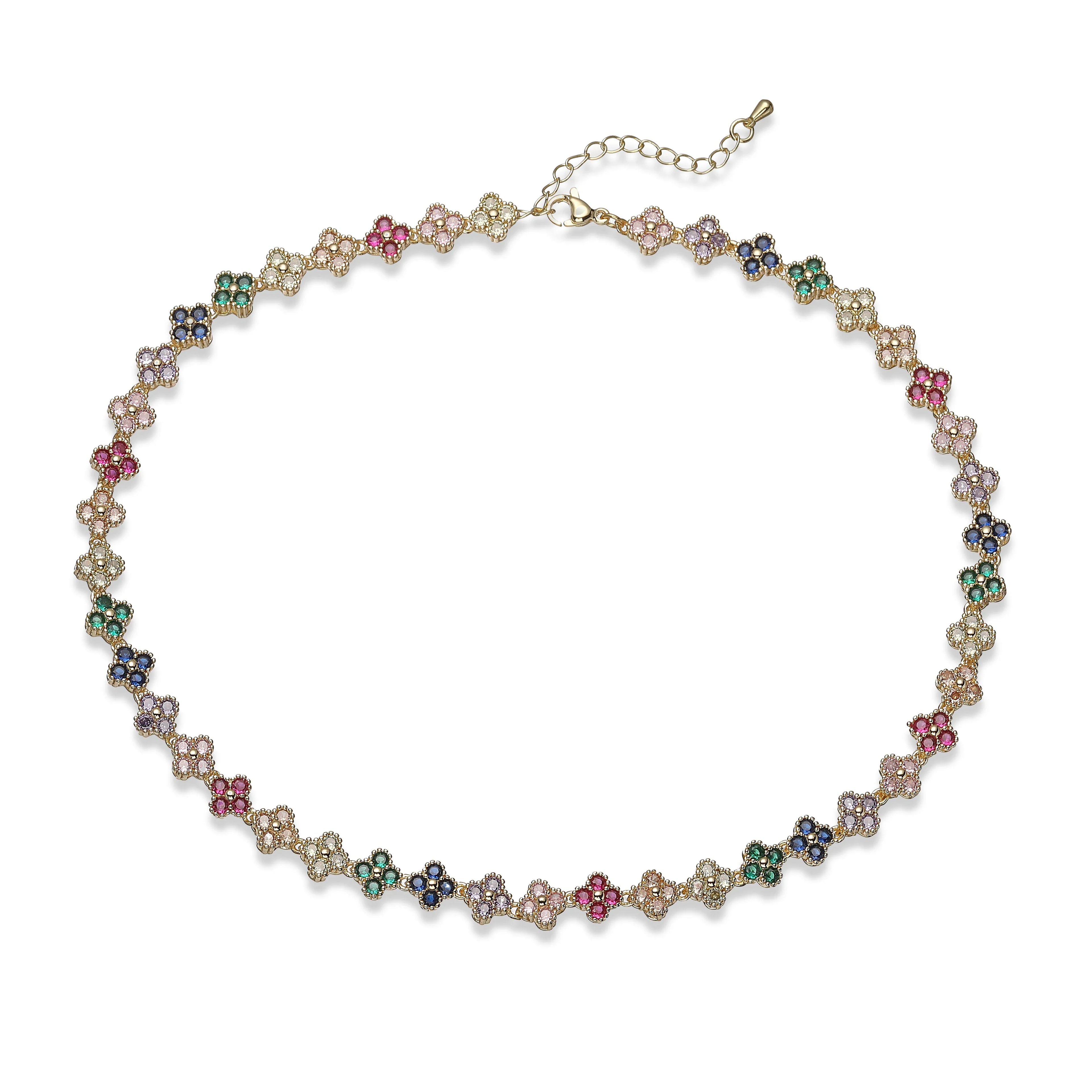 Collier porte-bonheur femme trèfle nacre multicolore — symboles chance et amour Maison du Collier