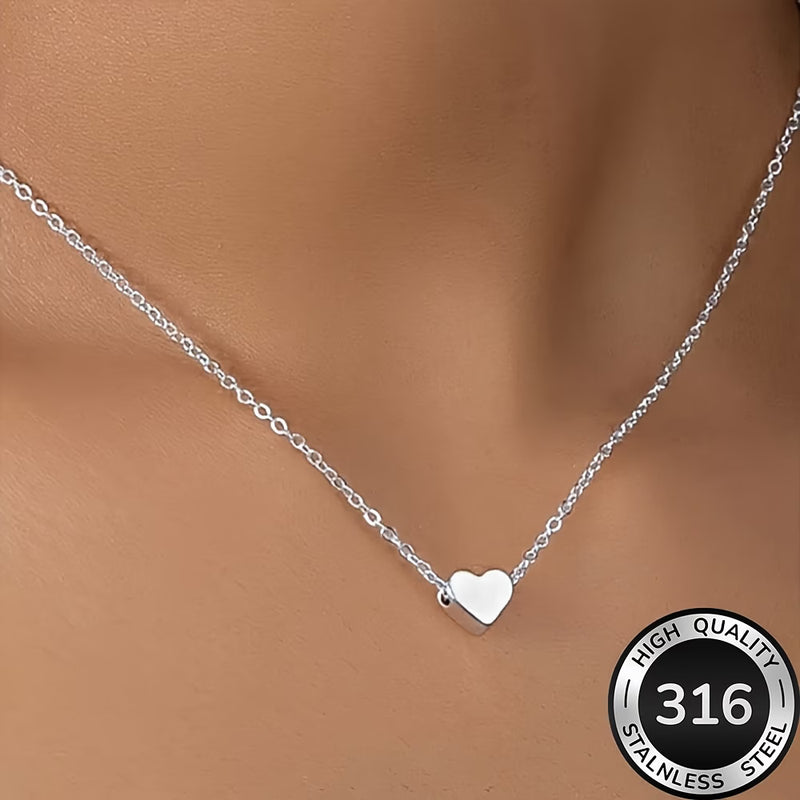 Collier petit cœur essentiel, bijou hypoallergénique pour peau sensible Maison du Collier