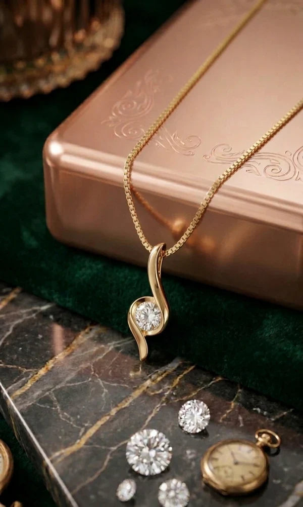 Collier Sillage en acier inoxydable doré, bijou résistant au quotidien Maison du Collier