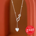 Collier amour eternel argent S925, dimensions pendentif et chaîne 47+6cm