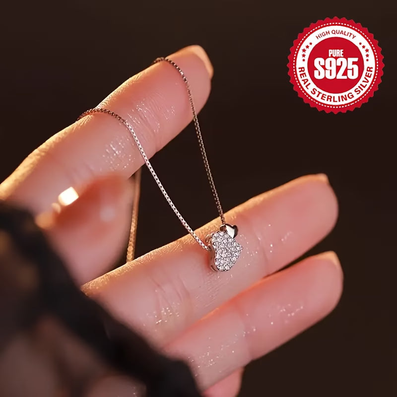 Collier cœur argent S925 avec chaîne clavicule réglable dans son écrin – Maison du Collier