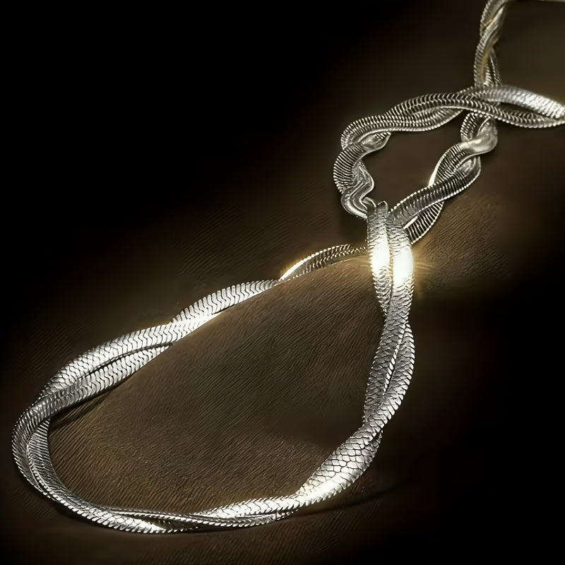 collier maille serpent torsadee femme cadeau acier inoxydable maison du collier