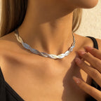 collier torsade double rang maille serpent porte femme maison du collier
