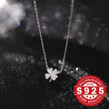 Collier trèfle argent 925, pendentif quatre feuilles porté au cou Maison du Collier