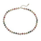 Collier trèfle nacre multicolore doré — bijou porte-bonheur femme Maison du Collier