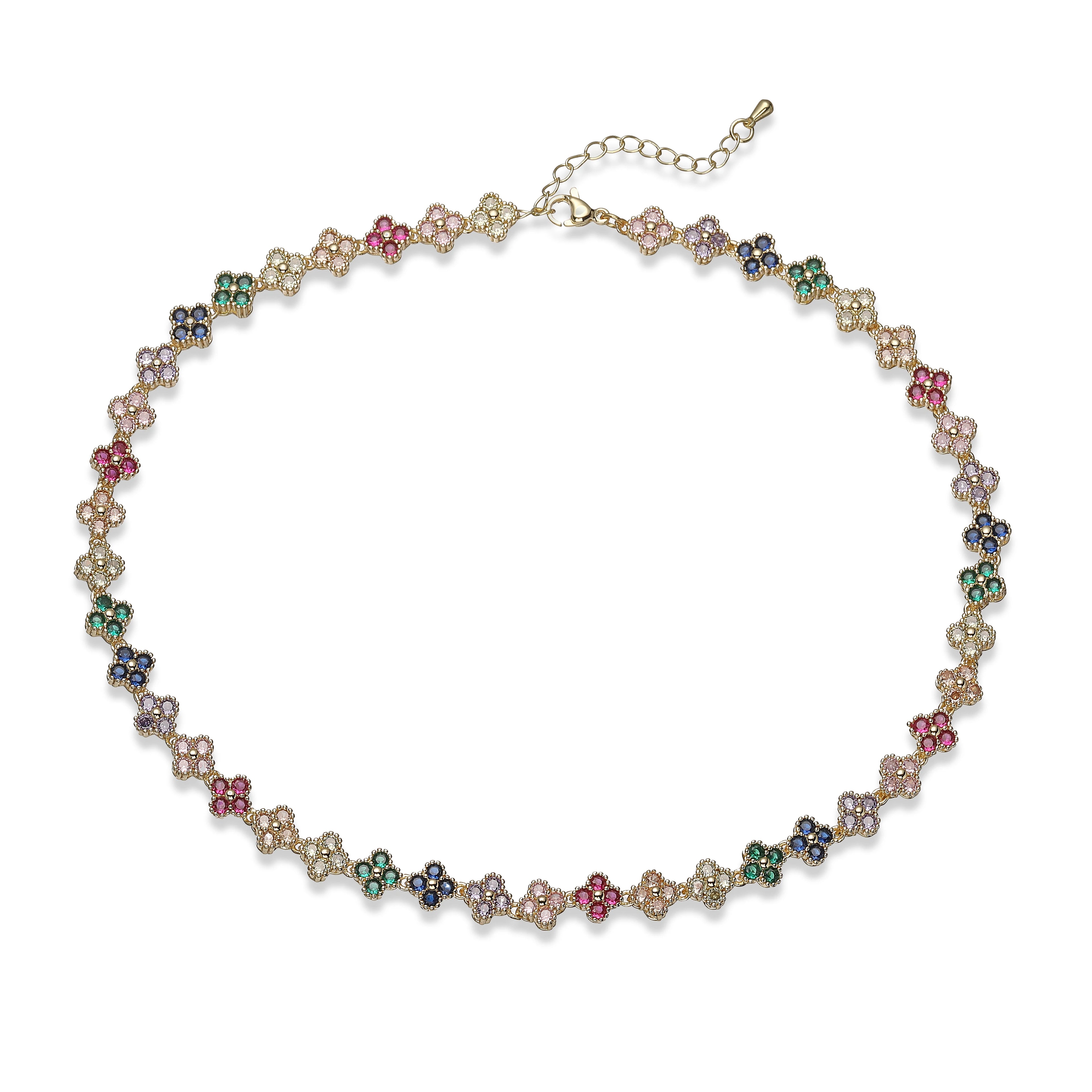 Collier trèfle nacre multicolore doré — bijou porte-bonheur femme Maison du Collier