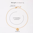 Collier cœur de diamant dimensions — pendentif zirconia doré femme acier inoxydable