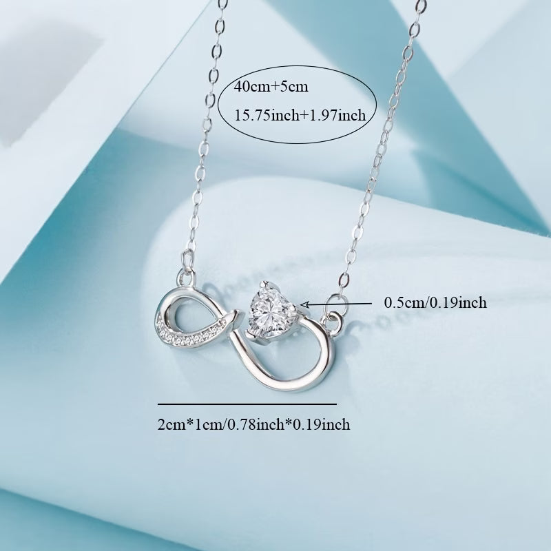 Collier infini cœur cristal idée cadeau femme - Maison du Collier détail