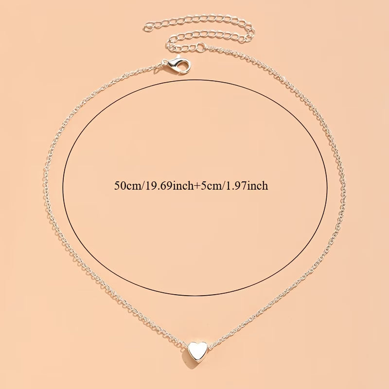 Collier petit cœur argenté femme dimensions — bijou acier inoxydable Maison du Collier