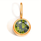 Collier pierre de naissance Août Péridot vert clair, pendentif doré acier inoxydable 316L