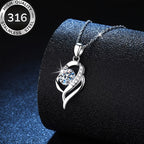 Collier cœur solitaire zircon dimensions — pendentif 2,66 cm, chaîne 40+5cm Maison du Collier