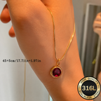 Collier Pierre de Naissance Femme doré Maison du Collier, pendentif serti pierre symbolique et chaîne acier inoxydable 316L