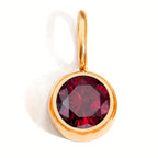 Collier pierre de naissance Janvier Grenat rouge, pendentif doré acier inoxydable 316L