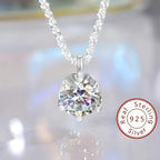 Collier luxe argent véritable, détail solitaire zircon et chaîne tennis