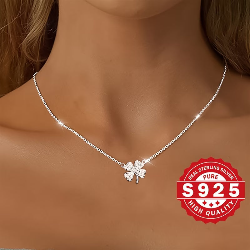 Collier trèfle argent dimensions, pendentif 8,5mm x 9mm chaîne 40+5cm