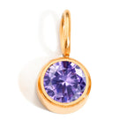 Collier pierre de naissance Février Améthyste violette, pendentif doré acier inoxydable 316L