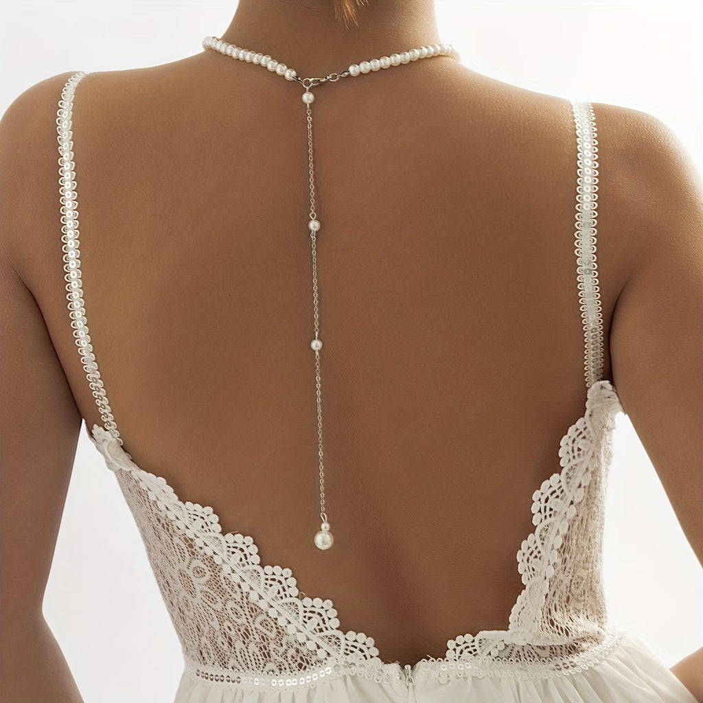 collier de dos perle backdrop necklace femme soiree maison du collier