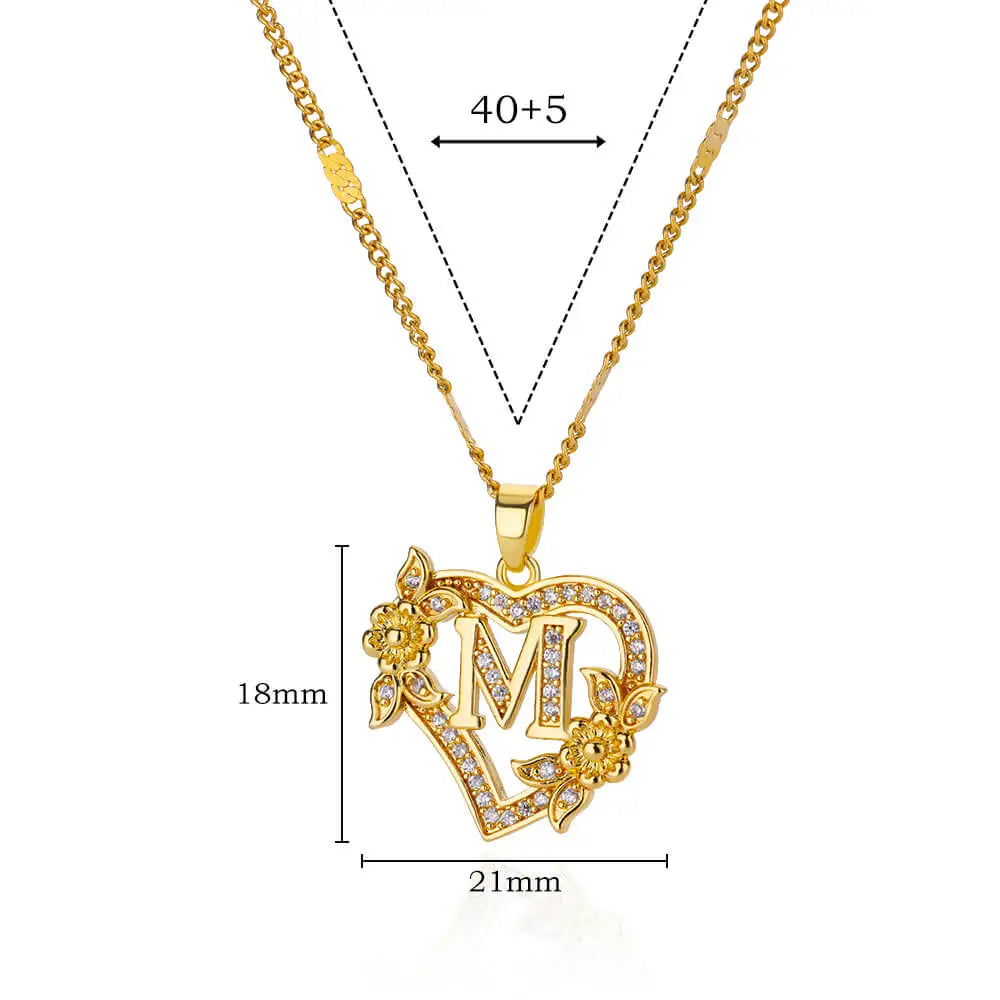 Collier initiale lettre dorée zircon — bijou personnalisé femme Maison du Collier