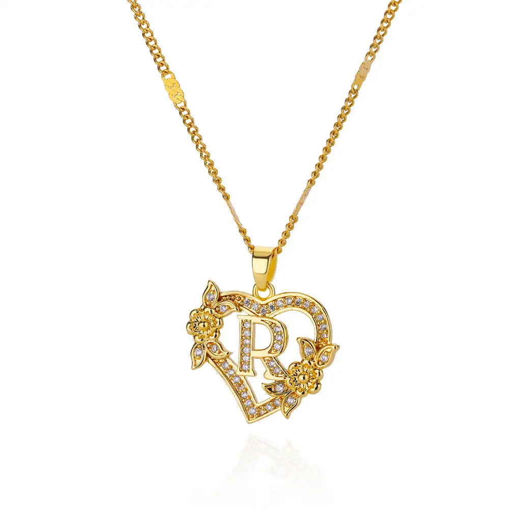 Collier avec initiale doré — cadeau romantique femme Maison du Collier