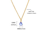collier goutte lumiere pierre coloree femme dore maison du collier