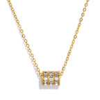 collier cylindre dore femme bijou acier inoxydable maison du collier