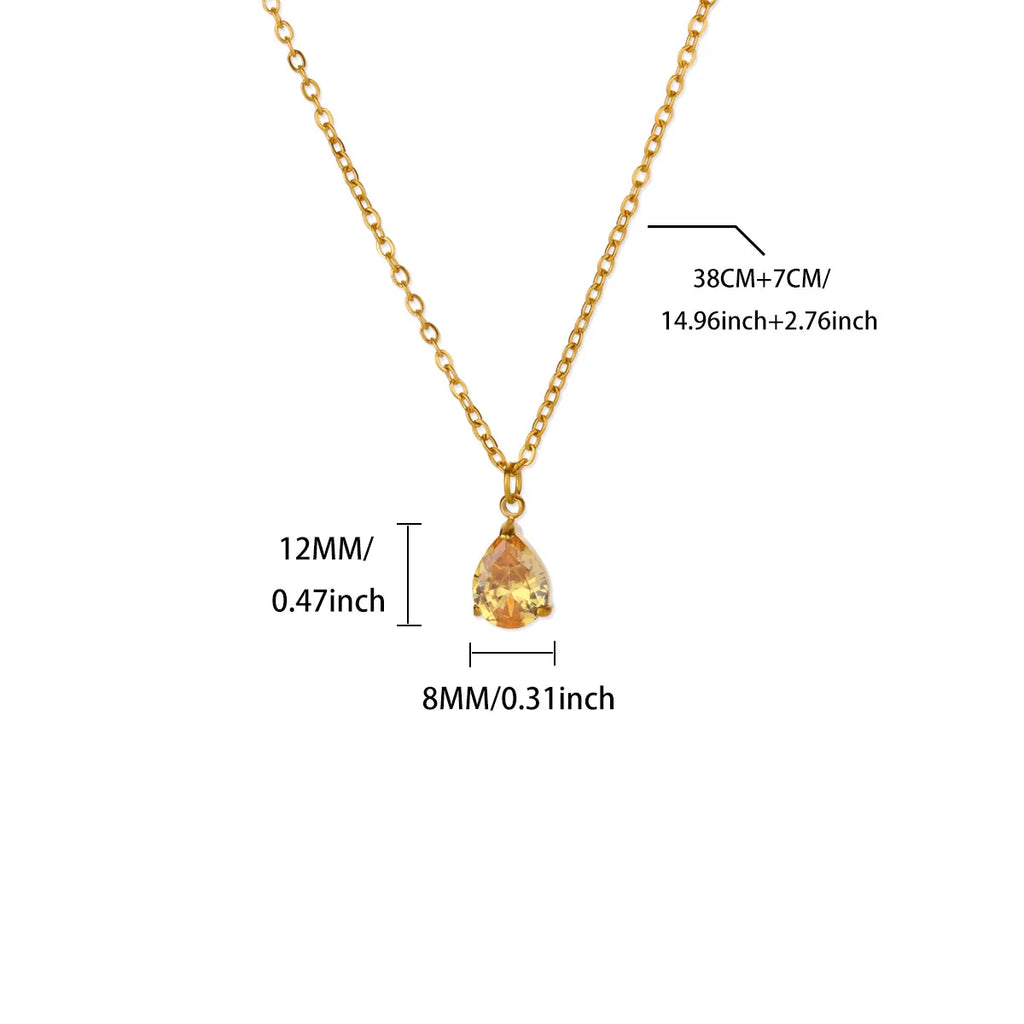 Collier goutte de lumière toutes couleurs — cadeau femme bijou acier inoxydable