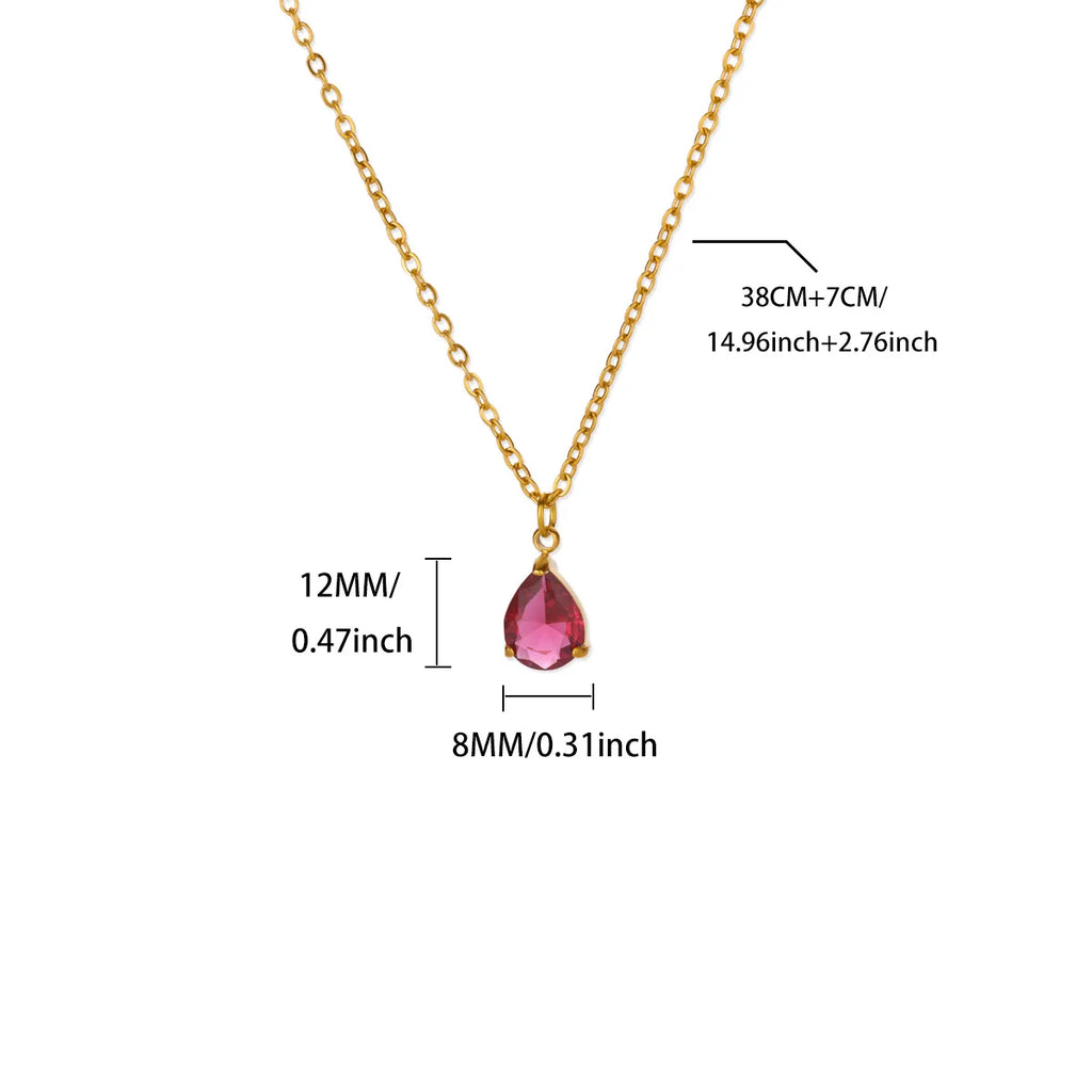 Collier pendentif goutte rose poudré femme — bijou doré Maison du Collier