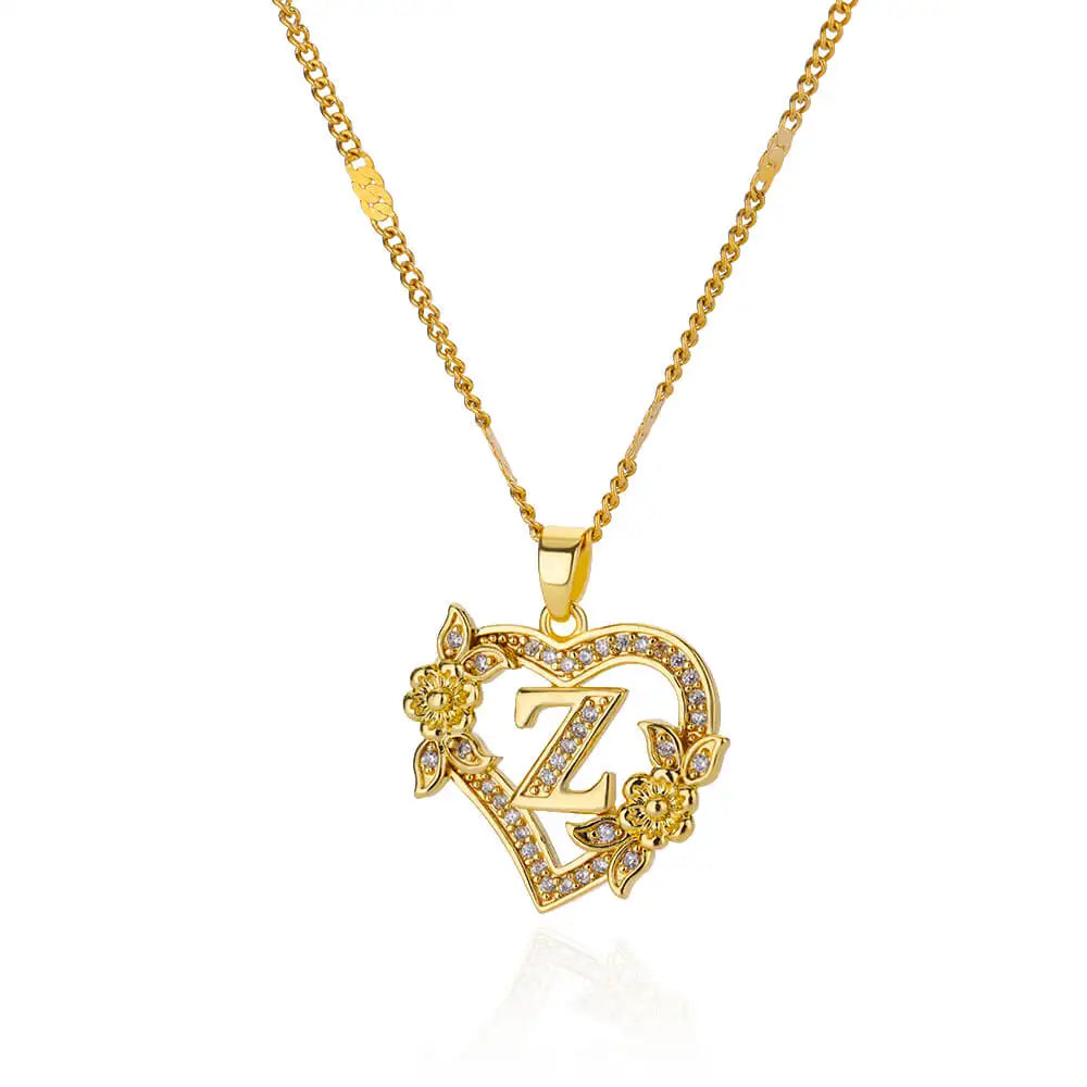 Collier avec une lettre dorée zircon — idée cadeau fête des mères Maison du Collier