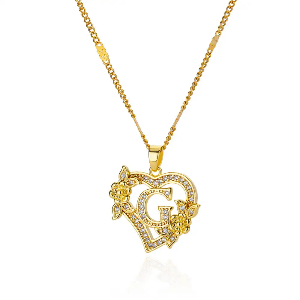 Collier lettre zircon doré femme — cadeau personnalisé Maison du Collier