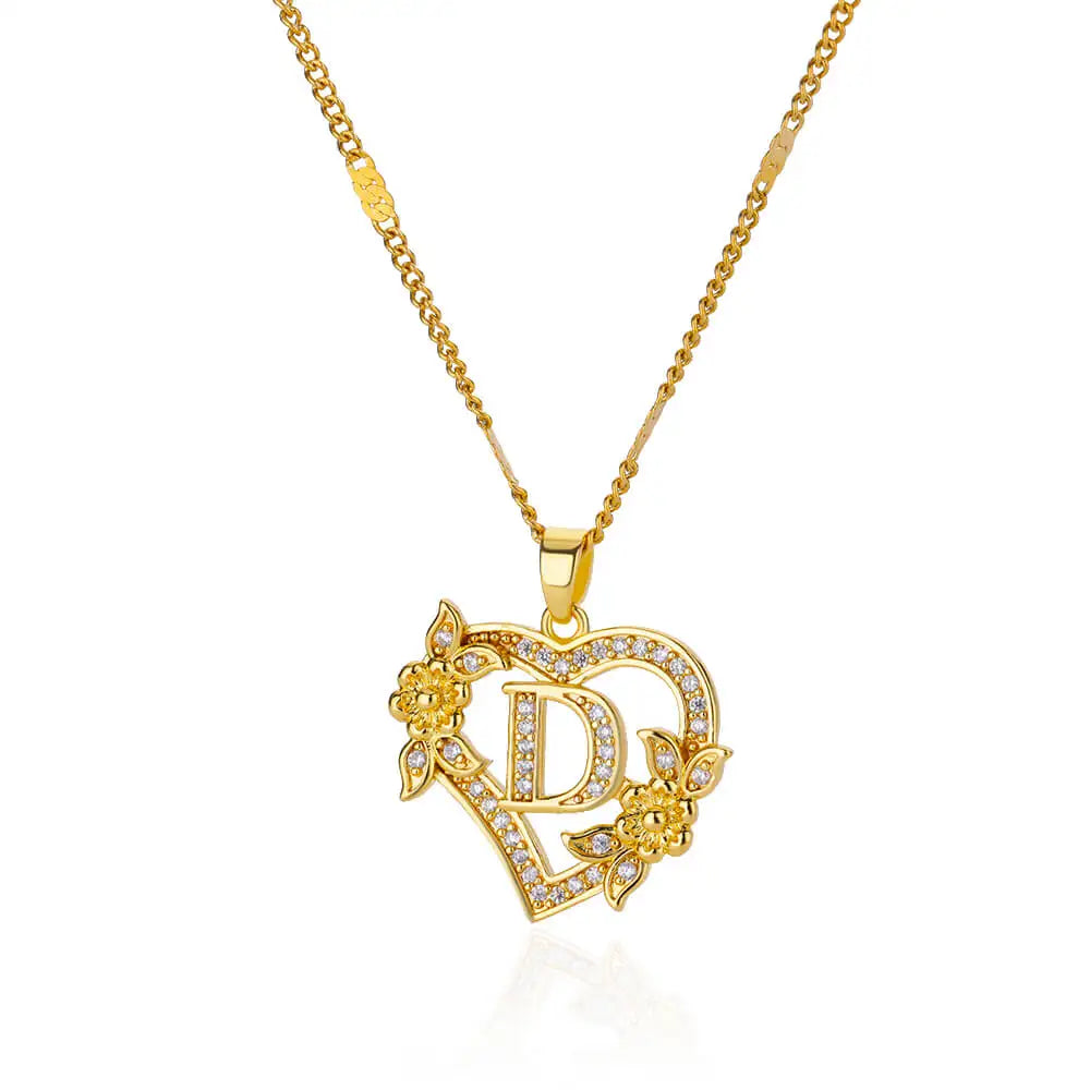 Collier initiale femme doré — lettre zircon scintillant Maison du Collier