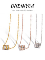 Collier lumière cylindre idée cadeau femme — bijou doré Maison du Collier