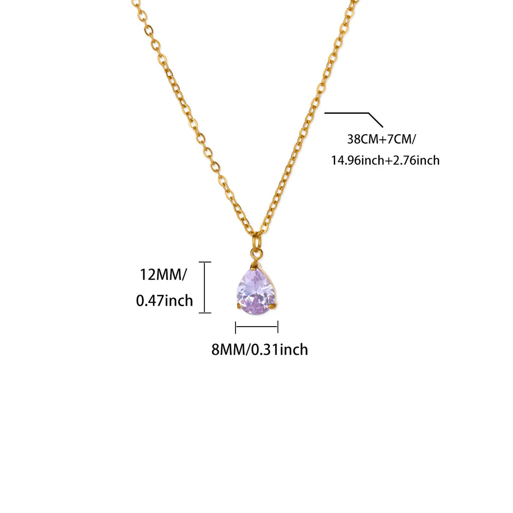 collier goutte de lumiere pendentif pierre femme acier inoxydable maison du collier