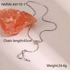 Collier en Y onde dorée détail pendentif femme — bijou doré acier inoxydable