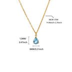 Collier goutte lumière détail chaîne dorée femme — acier inoxydable 316L