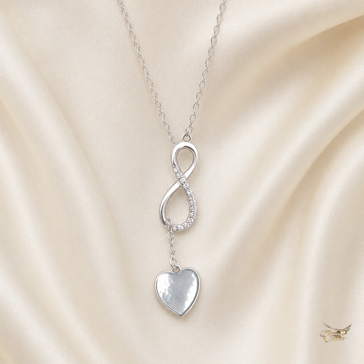 Collier Coeur Infini Argent 925 - Collection Luxe avec logo Maison du Collier