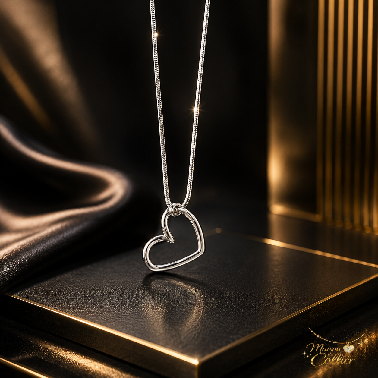Collier Cœur Ouvert Argent 925 - Collection Luxe – Maison du Collier