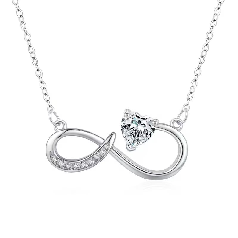 Collier infini cœur de cristal femme - Maison du Collier
