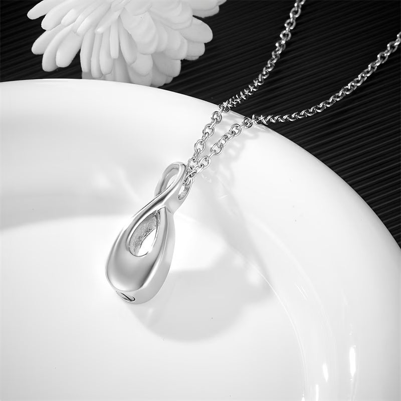 Collier infini souvenir détail pendentif argenté