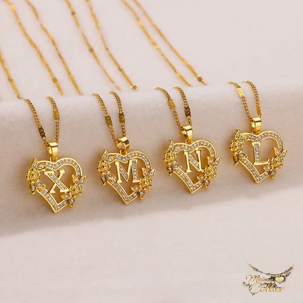 Collier Initiale — Lettre en Acier Inoxydable Doré – Maison du Collier