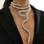 Collier serpent argent femme - vue de face
