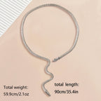 Collier serpent argenté idée cadeau femme - Maison du Collier DIMENTION