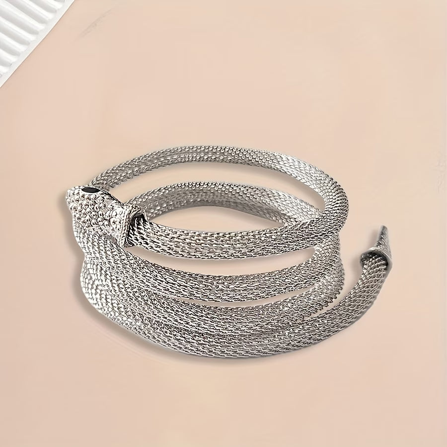 Collier serpent argenté détail chaîne femme