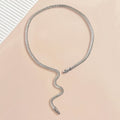 Collier serpent argenté femme acier inoxydable - Maison du Collier
