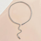 Collier serpent argenté femme acier inoxydable - Maison du Collier