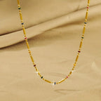 Collier bohème femme acier inoxydable doré avec perles colorées