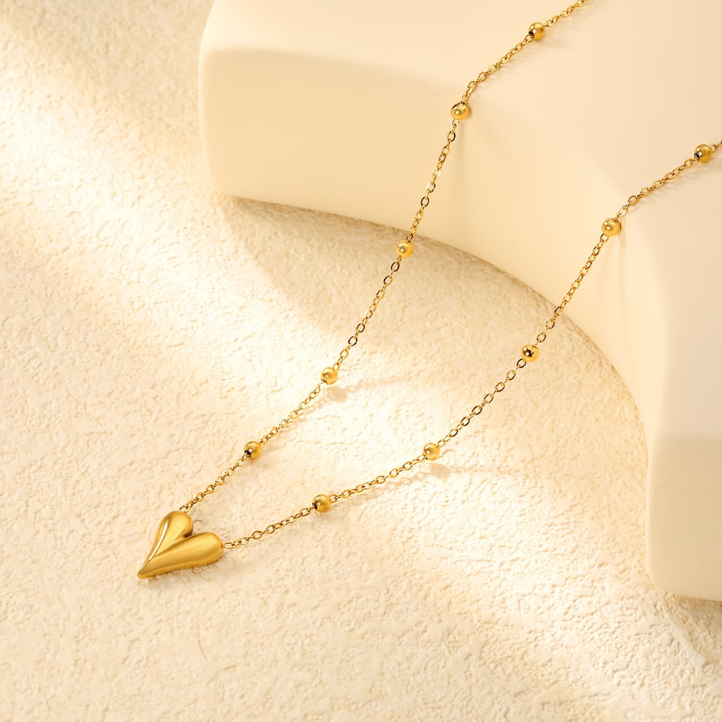 collier coeur dore pendantif femme cadeau maison du collier