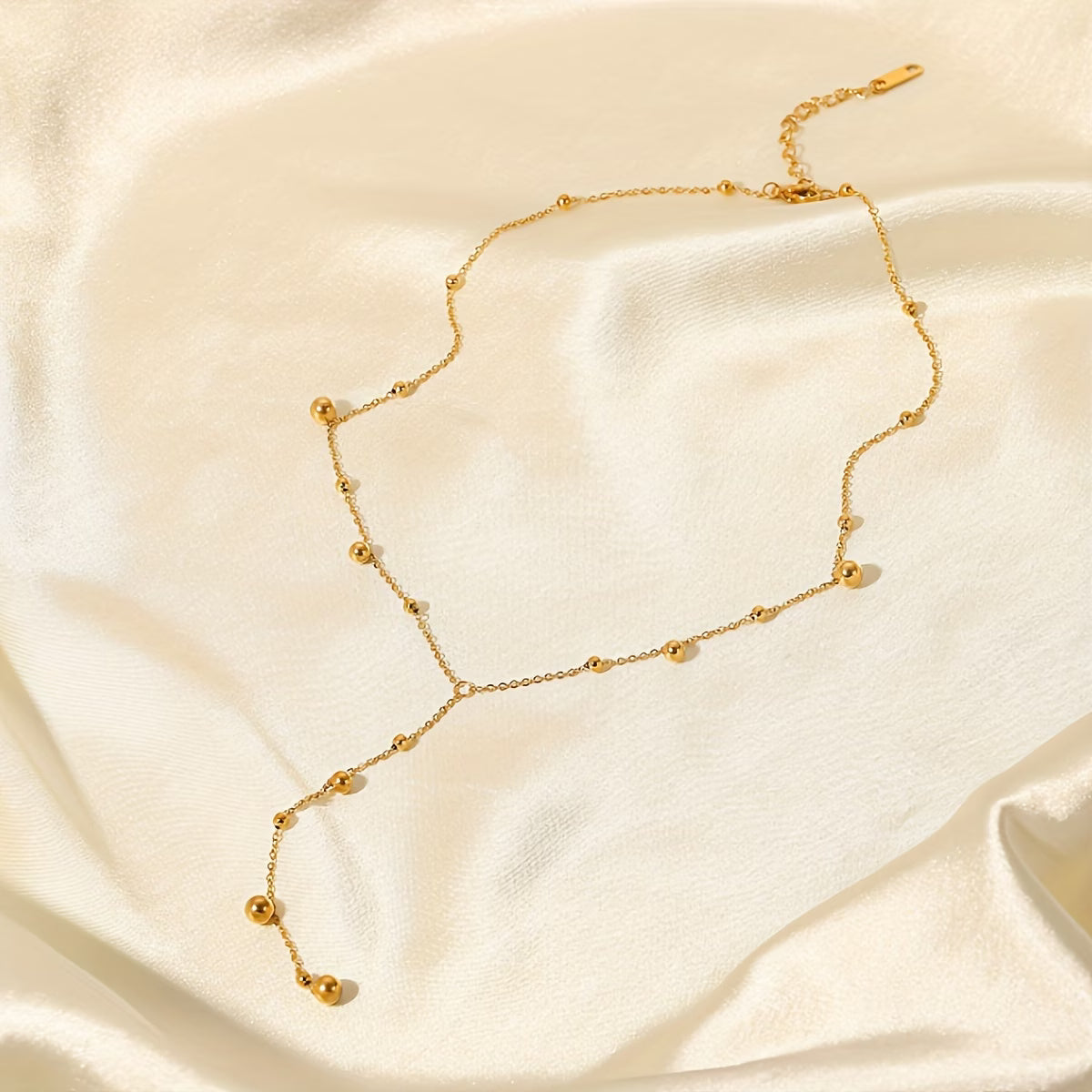 Collier Gland Doré — Chaîne en Y Billes