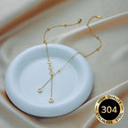 Collier Chiffres Romains doré en Y — pendentif rond acier inoxydable 304 — Maison du Collier