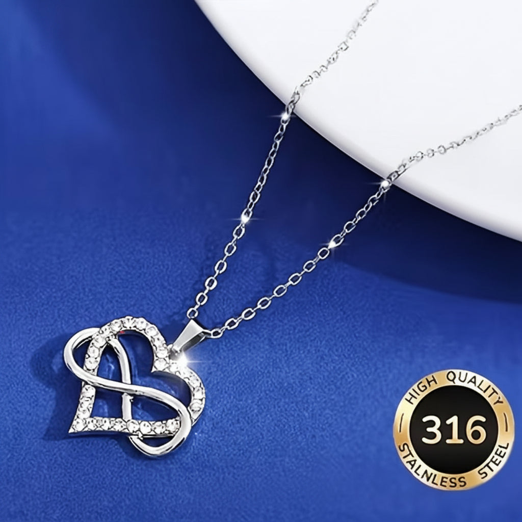 Collier cœur infini femme – symbole d'amour éternel, chaîne 45 cm acier 316L