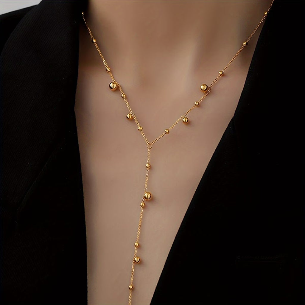 Collier Gland Doré — Chaîne en Y Billes